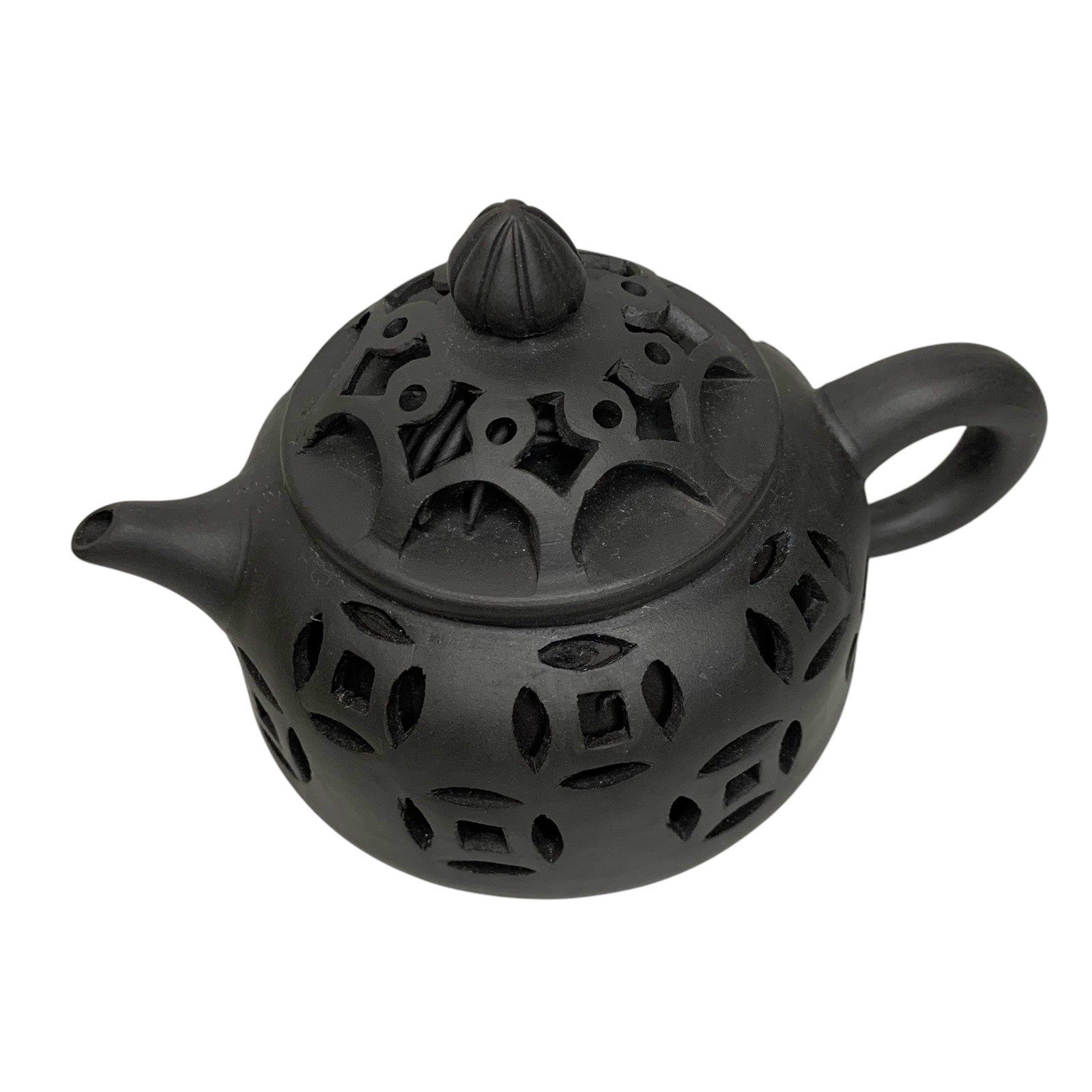 Vintage Yixing Zisha Teapot | Square Circle Factory 1 | Spider Lid Design | Rare Black Clay | 1980s-1990s Pots by TheVoyageBird