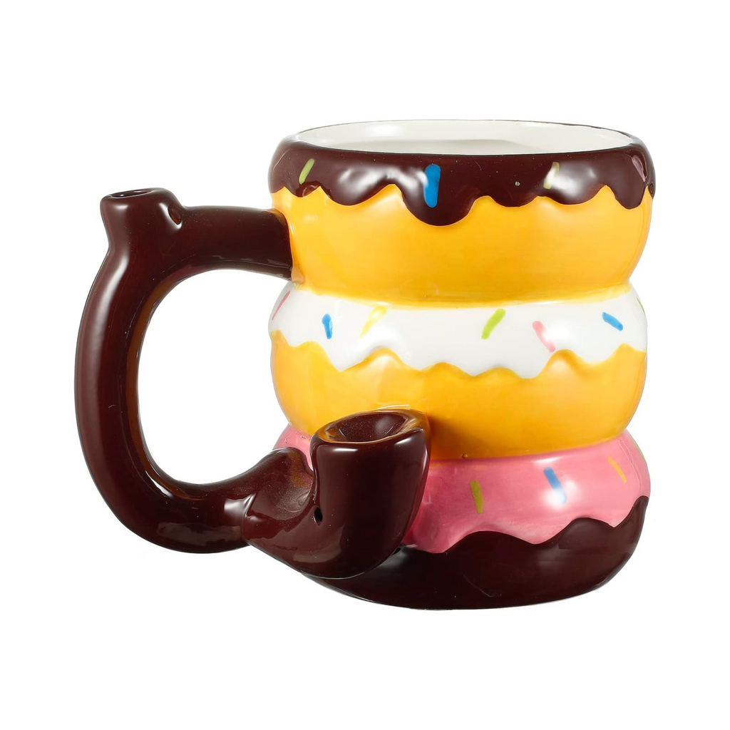 Wake n Bake Ceramic Coffee Mug with Pipe Donut Roast & Toast , 16OZ / 475ml Coffee, Tea, Espresso Parts by TheVoyageBird