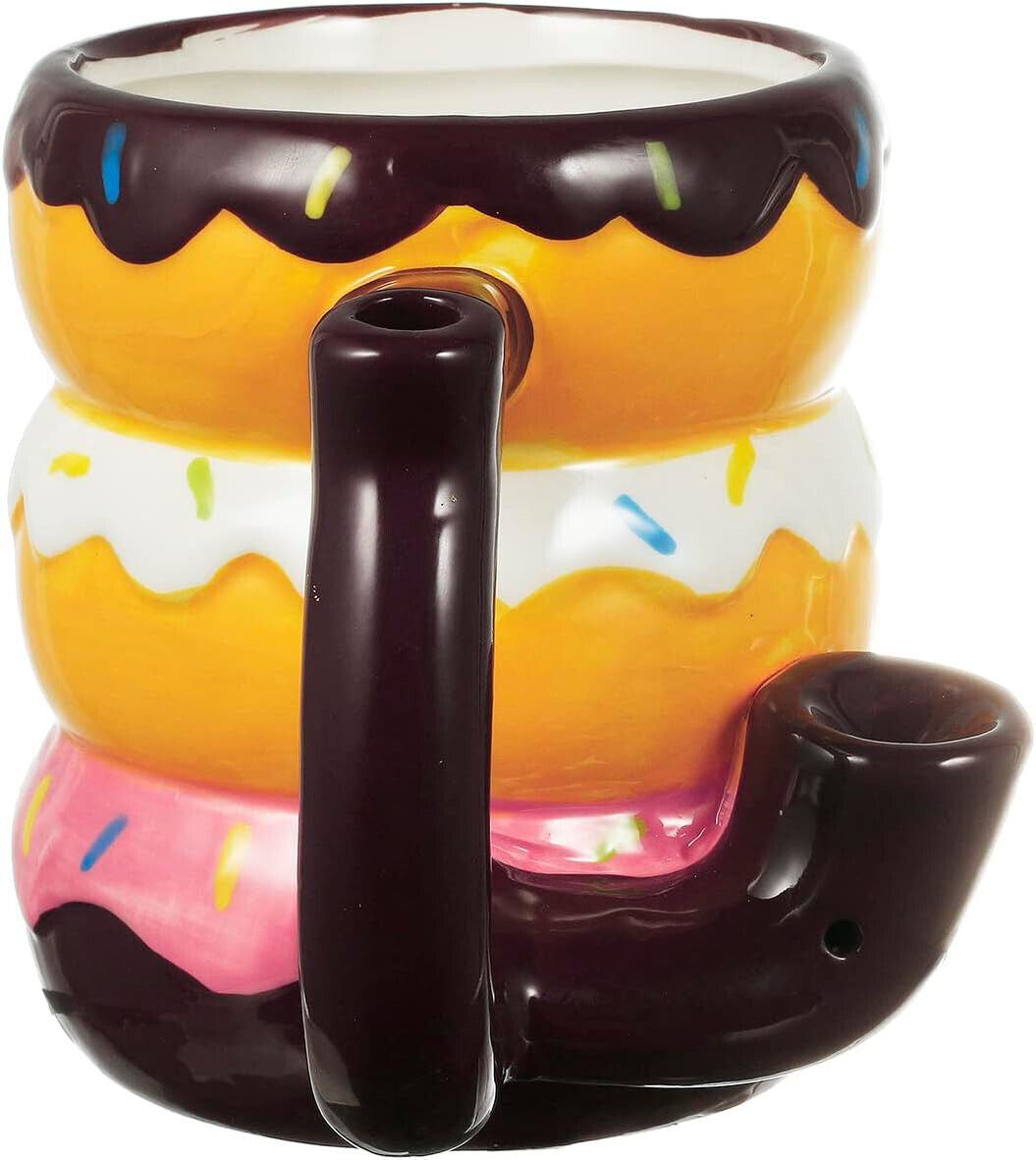 Wake n Bake Ceramic Coffee Mug with Pipe Donut Roast & Toast , 16OZ / 475ml Coffee, Tea, Espresso Parts by TheVoyageBird