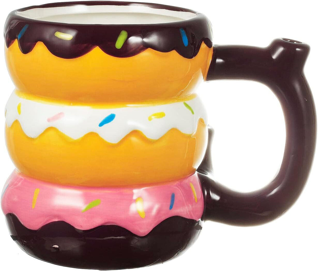 Wake n Bake Ceramic Coffee Mug with Pipe Donut Roast & Toast , 16OZ / 475ml Coffee, Tea, Espresso Parts by TheVoyageBird