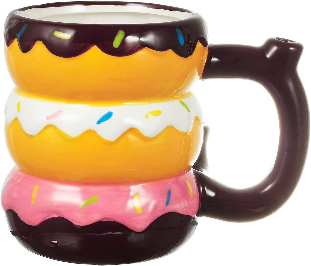 Wake n Bake Ceramic Coffee Mug with Pipe Donut Roast & Toast , 16OZ / 475ml Coffee, Tea, Espresso Parts by TheVoyageBird