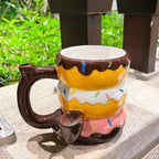 Wake n Bake Ceramic Coffee Mug with Pipe Donut Roast & Toast , 16OZ / 475ml Coffee, Tea, Espresso Parts by TheVoyageBird