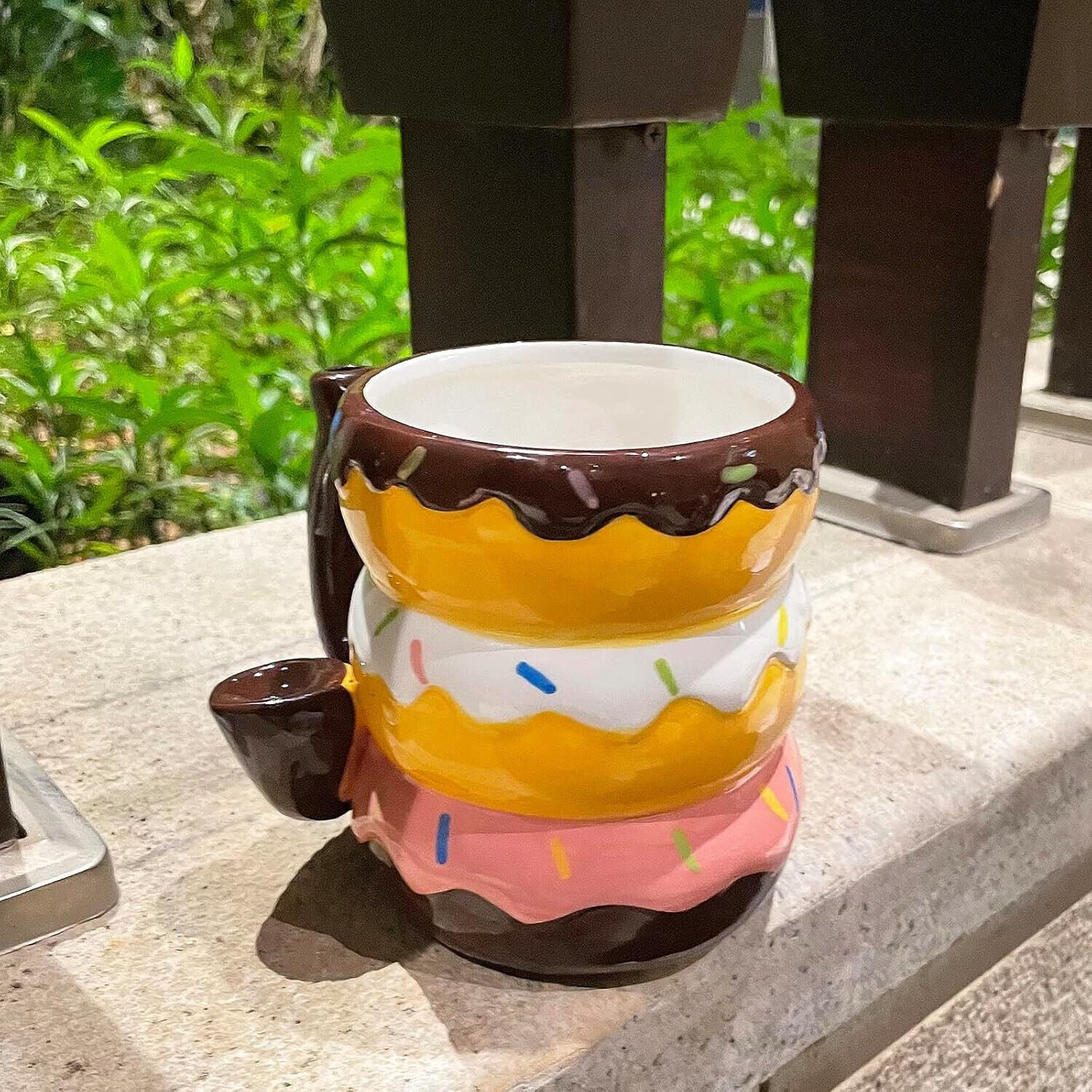 Wake n Bake Ceramic Coffee Mug with Pipe Donut Roast & Toast , 16OZ / 475ml Coffee, Tea, Espresso Parts by TheVoyageBird