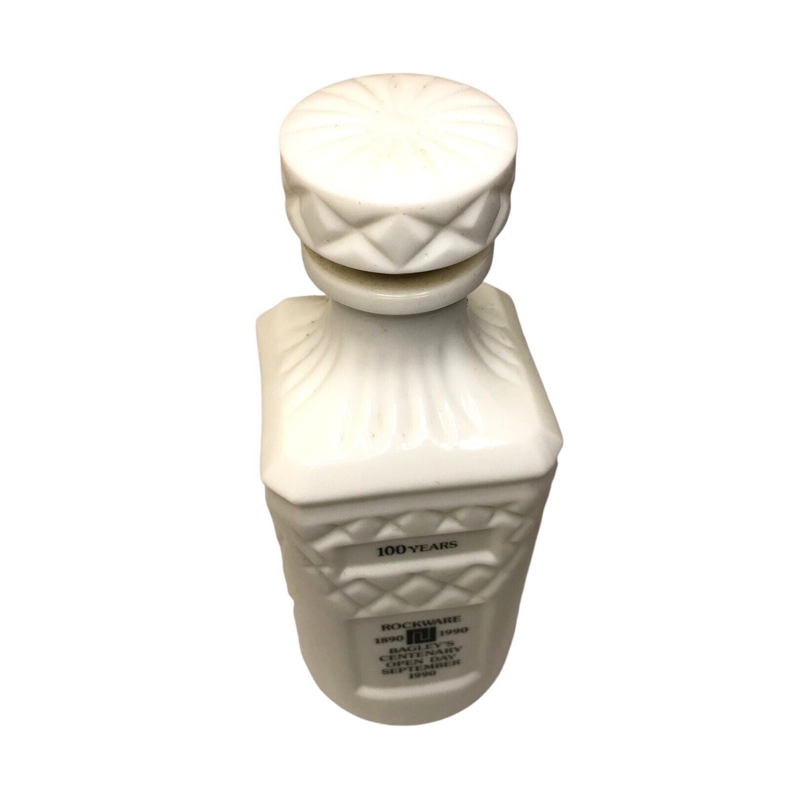 White Glass Decanter Bagley's Stolzle Glassworks - Centenary Edition 1990 - Rare Bagley/Sowerby/Davidson by TheVoyageBird