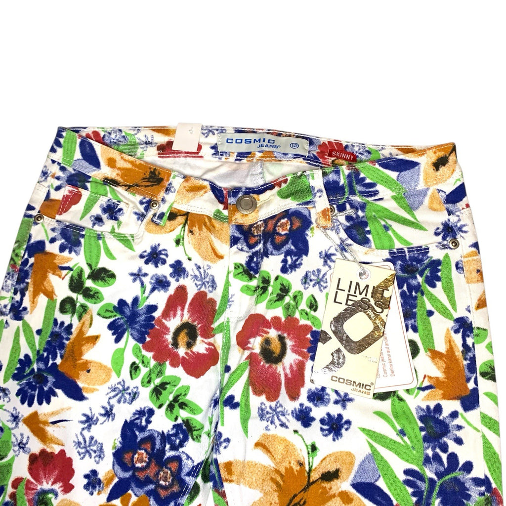Womens Cosmic Jeans Size 12 Floral Y2K Super Skinny BNWT Jeans by TheVoyageBird