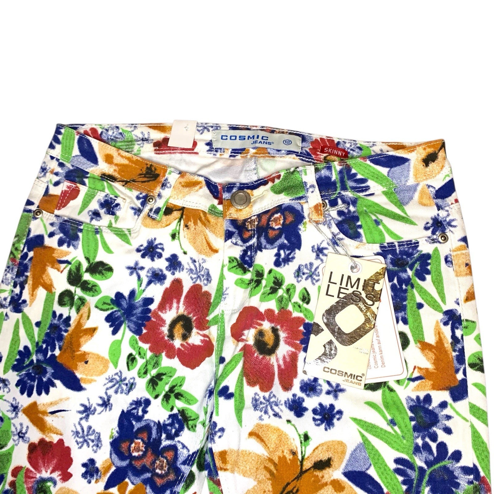 Womens Cosmic Jeans Size 12 Floral Y2K Super Skinny BNWT Jeans by TheVoyageBird