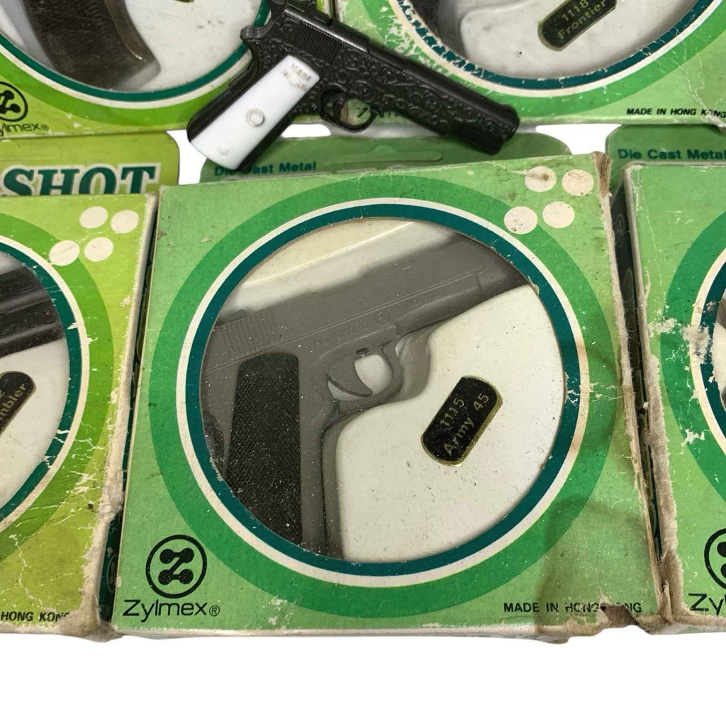 Vintage Bundle 6x Sure Shot Die Cast Mini Cap Gun by Zylmex 5 Boxed