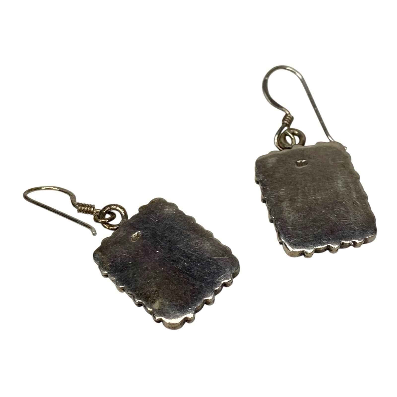 Vintage 925 Sterling Silver Pink Enamel Circle Earrings Hallmarked Repairable