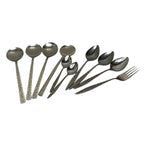 Viners Stainless Steel Cutlery Set Patterned Soup Spoons Dessert Spoons Fork x10