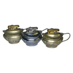 3x Mosda Period Series Silver Plated Table Lighters Gold & Silver Tone