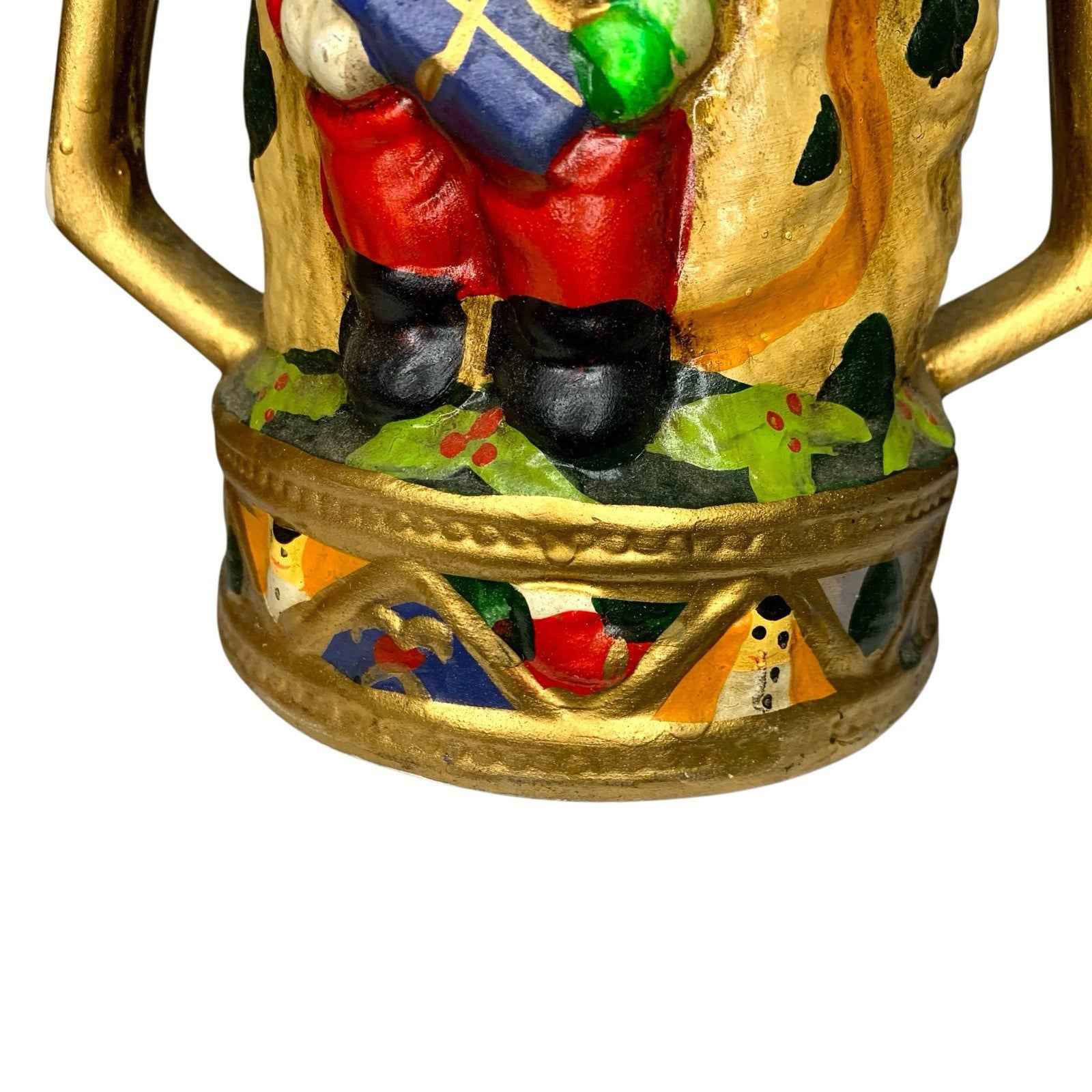 Vintage Ceramic Tea Light Candle Lantern Christmas Scene, Great Condition, 1990s