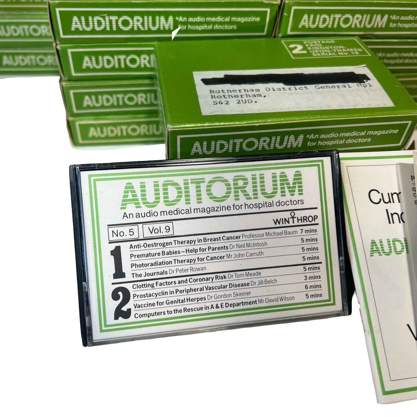 Vintage AUDITORIUM Medical Audio Cassette Job Lot Hospital Doctor Training