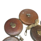 Vintage Leather Tape Measures Job Lot Treble Rabone Abbey Brass Old Tools