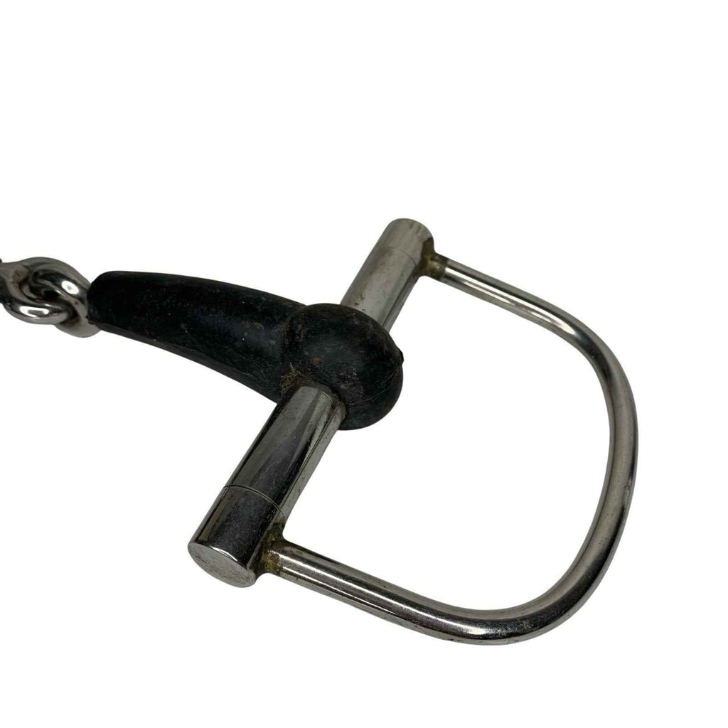 Rubber Covered Jointed D Ring D Race Stainless Steel Horse Pony Bit Good Conditi