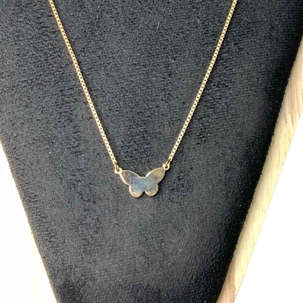 Rose Gold Coloured Butterfly Necklace by Swatch Vintage Jewellery 1990s–2000s