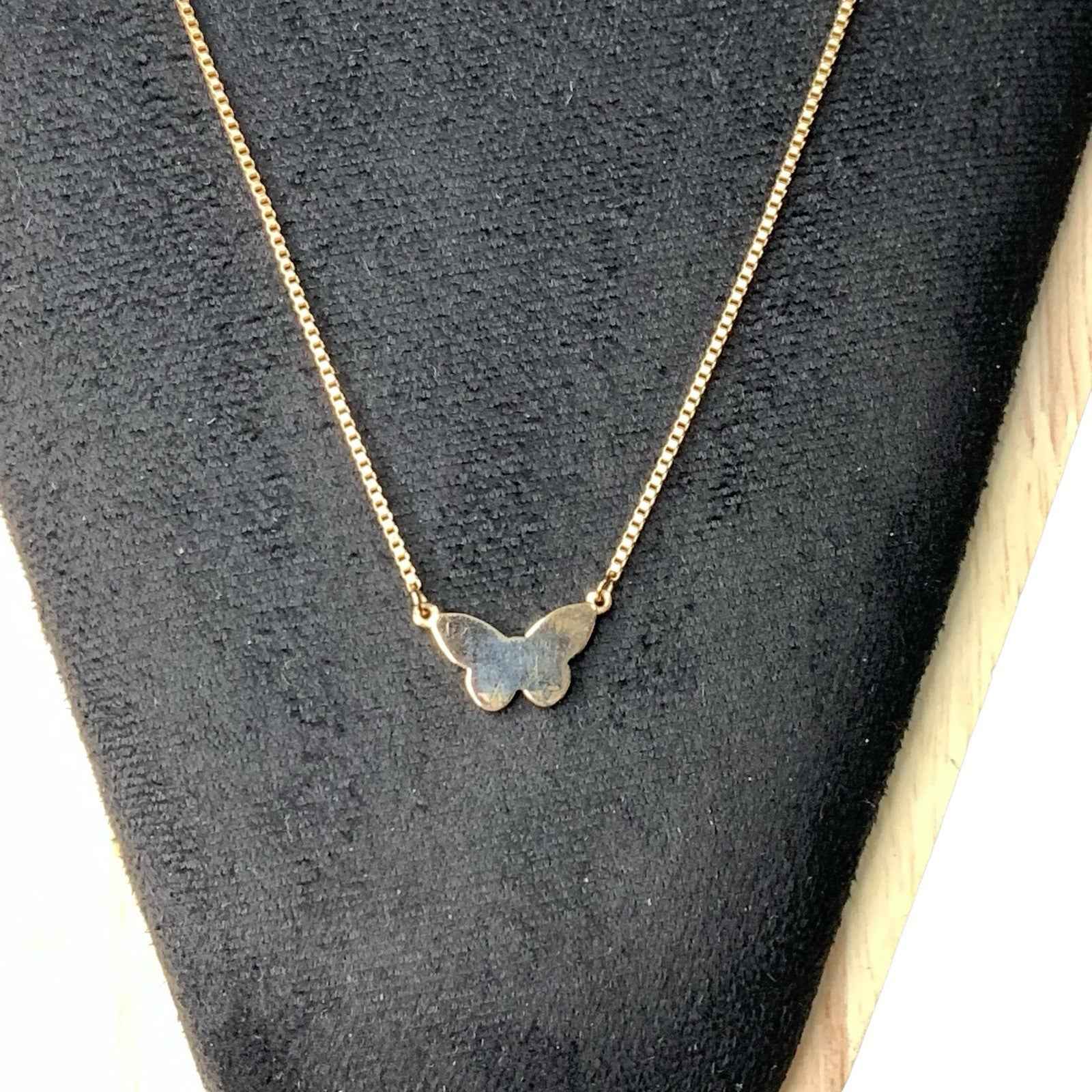 Rose Gold Coloured Butterfly Necklace by Swatch Vintage Jewellery 1990s–2000s