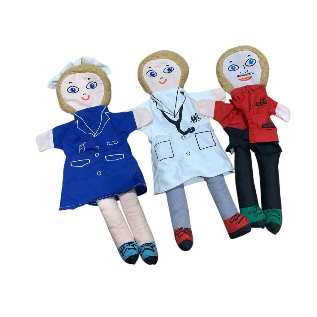 Vintage School Role Play Dolls Set Nurse Doctor Postman Perfect Playthings