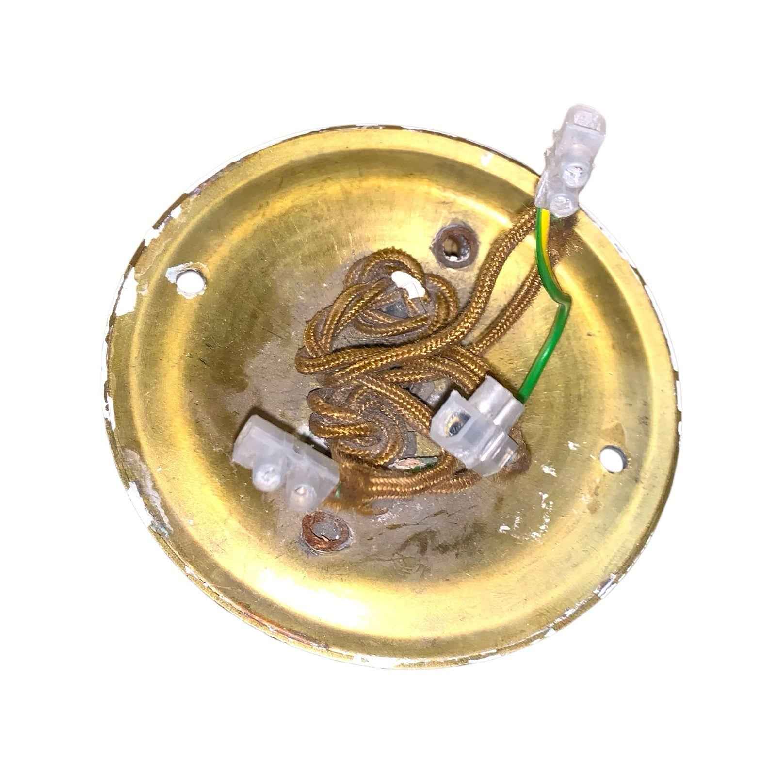 Vintage Weighted Rise & Fall Gold Tone Two Branch Ceiling Light Chandelier 1970s