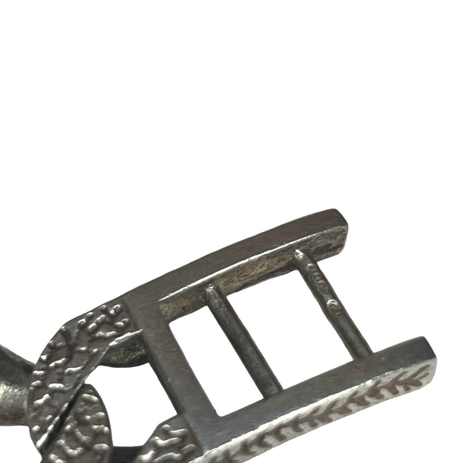 Heavyweight Solid 925 Sterling Silver Bracelet 57g Half Patterned Bark Effect