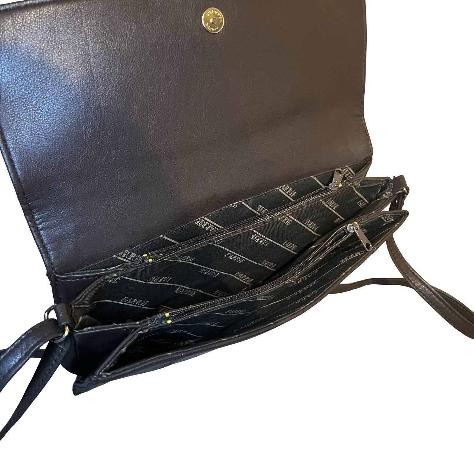 Carrie Brown Leather Clutch Crossbody Bag Ladies Handbag