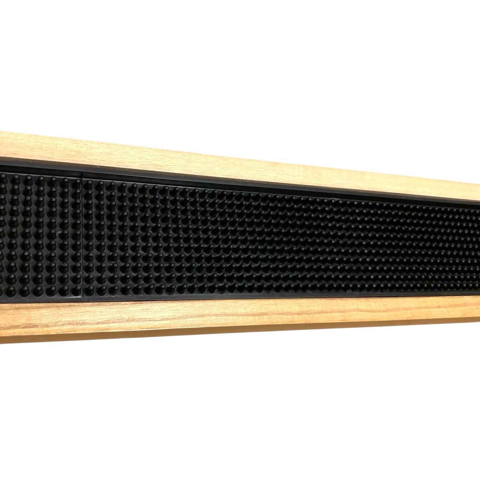 Black Rubber Bar Mat Runner 24" x 4" in Wooden Frame – Unused Excellent Conditio