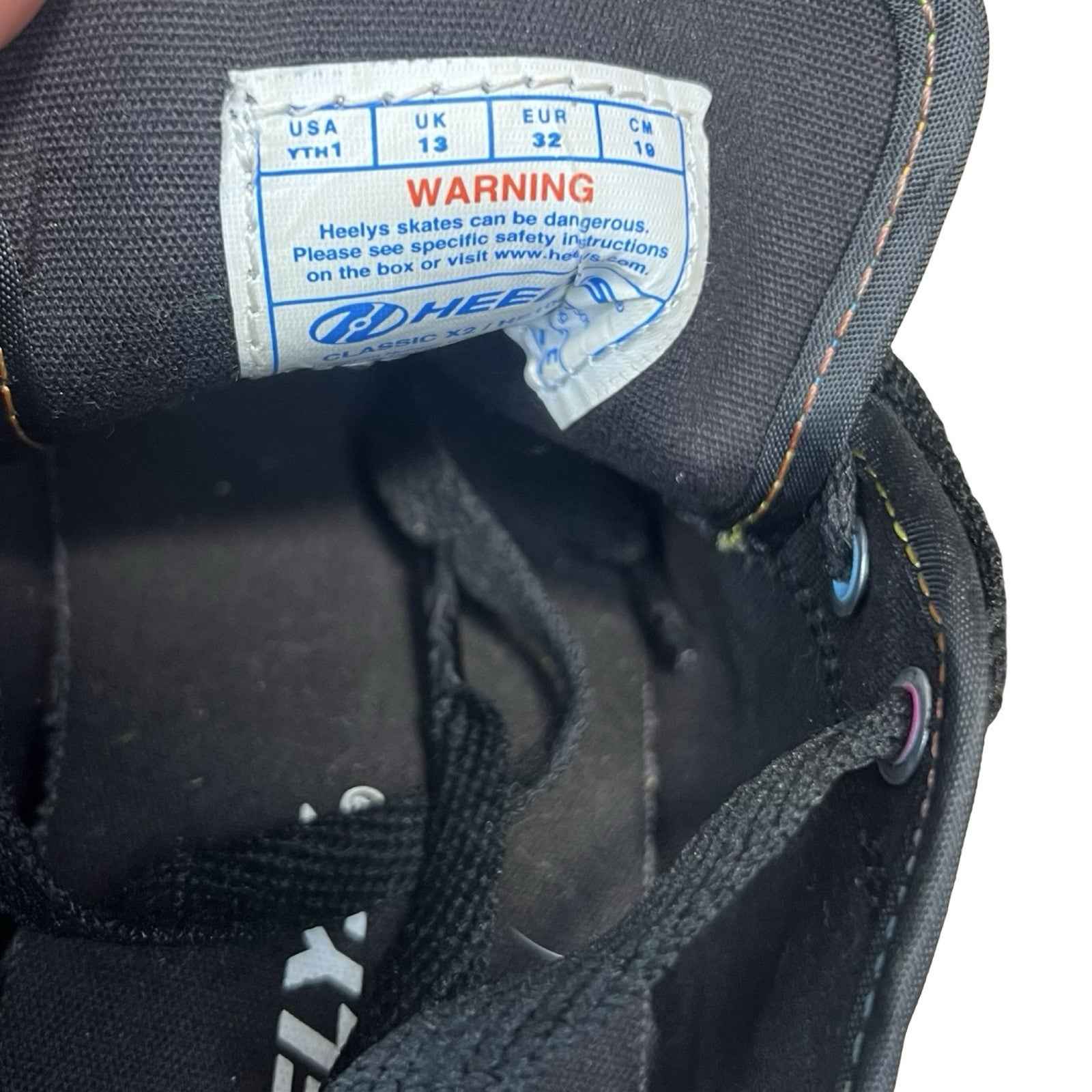 Heelys Classic X2 Shoes Black Rainbow Colours UK 13 Good Condition