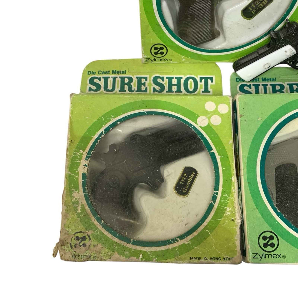 Vintage Bundle 6x Sure Shot Die Cast Mini Cap Gun by Zylmex 5 Boxed