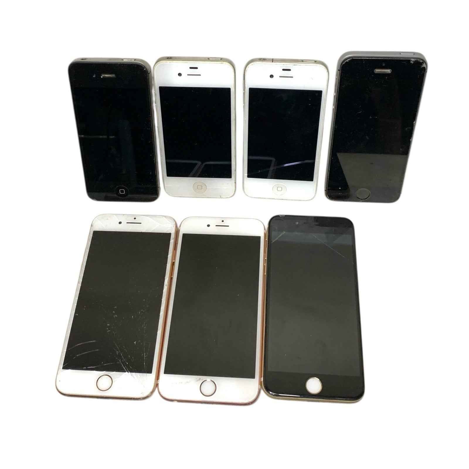 Bundle of 7x iPhones iPhone 4S SE 6S 7 For Spares Repairs Cracked Untested