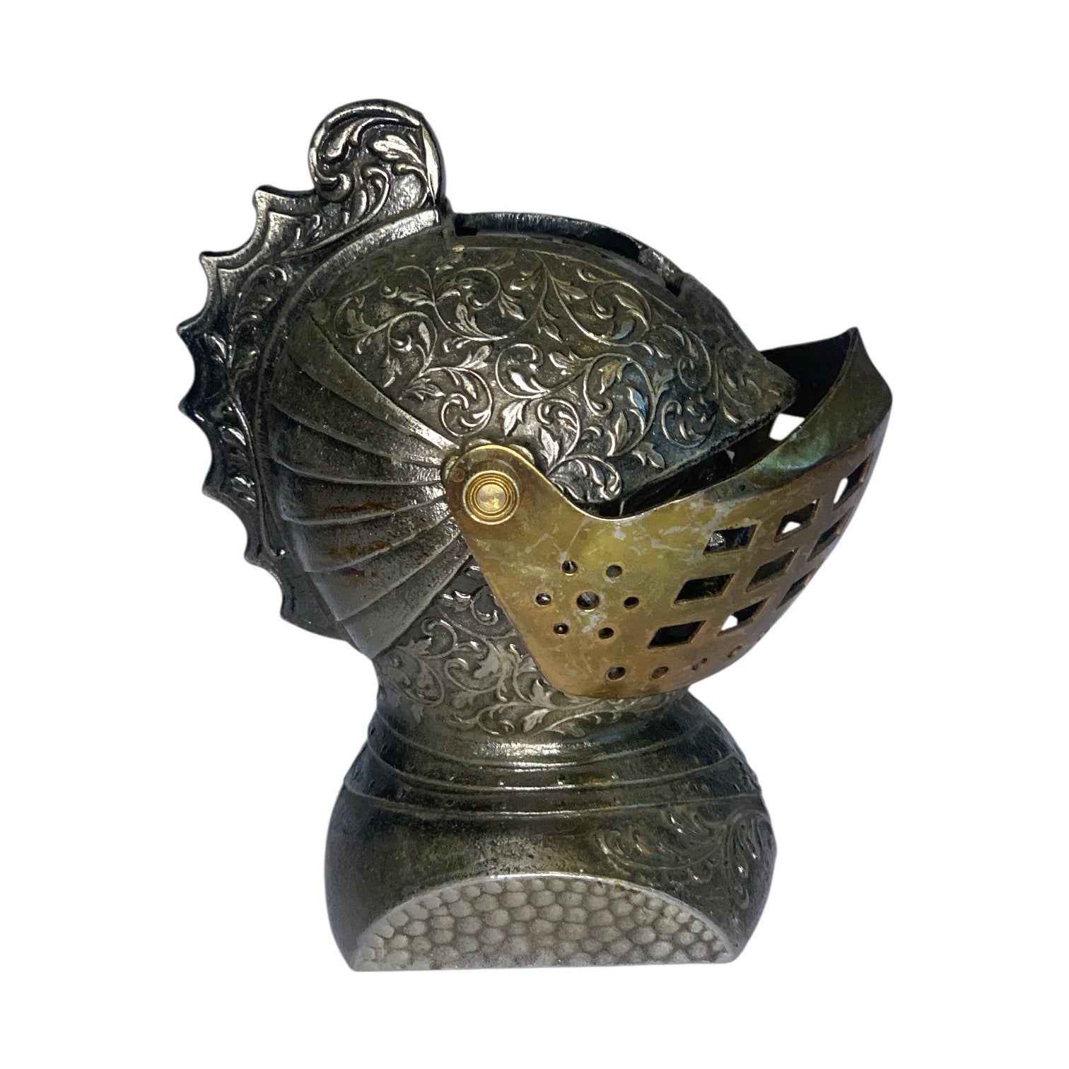 Rare Vintage Knight Helmet Table Lighter Armour Head Japan Metal Tobacciana