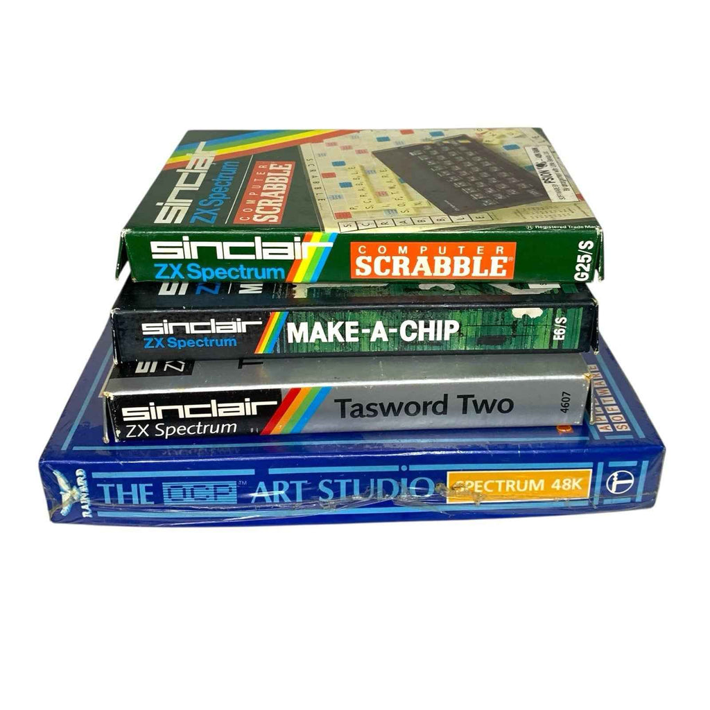 Bundle of Sinclair Spectrum Games Tasword Make-a-Chip Scrabble Art Studio 48K