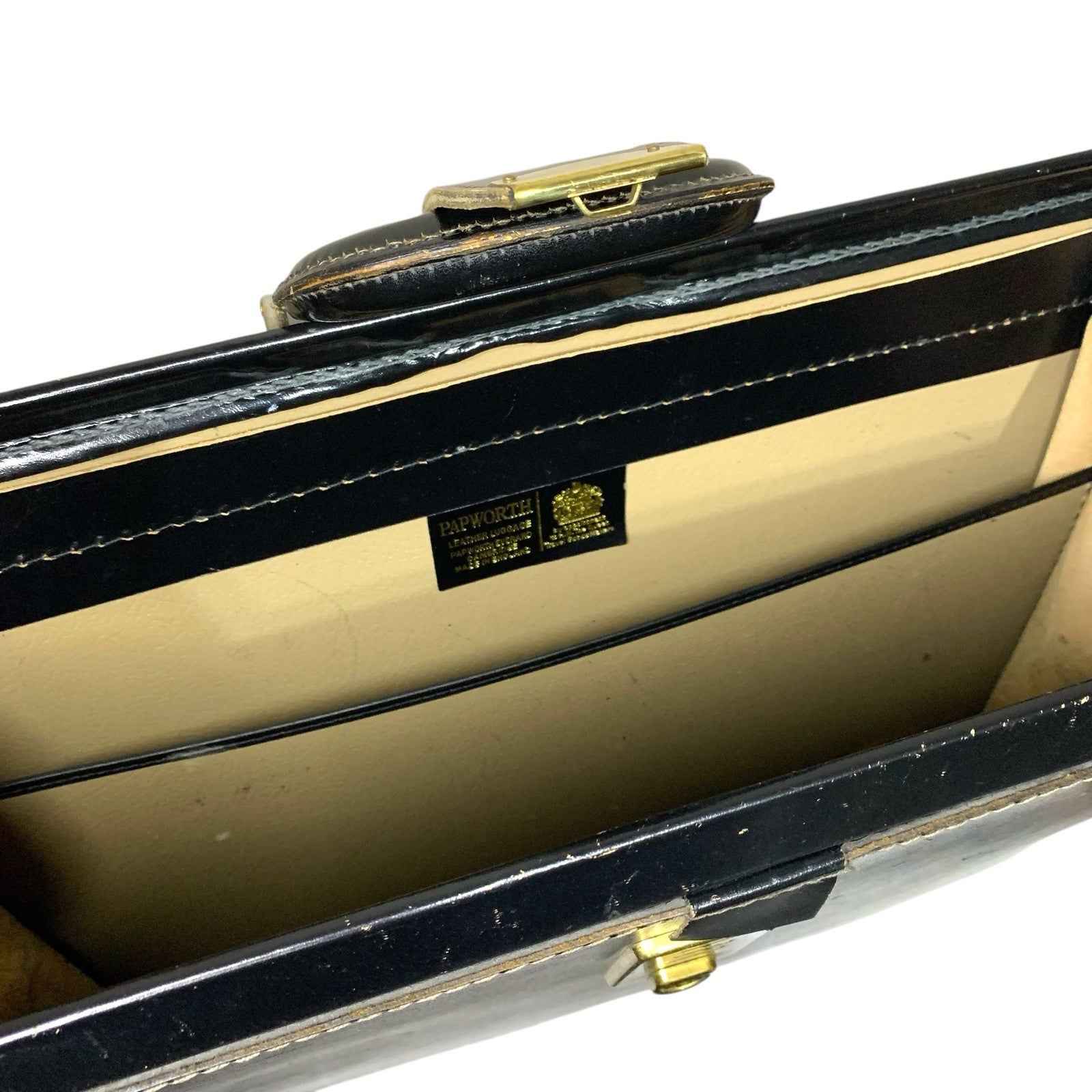 Vintage Papworth Leather Luggage Lawyers Doctors Attache Briefcase Brown Case