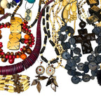 1kg Natural Ethnic Tribal Style Jewellery Bundle Mixed Lot Wood Bovine Bone