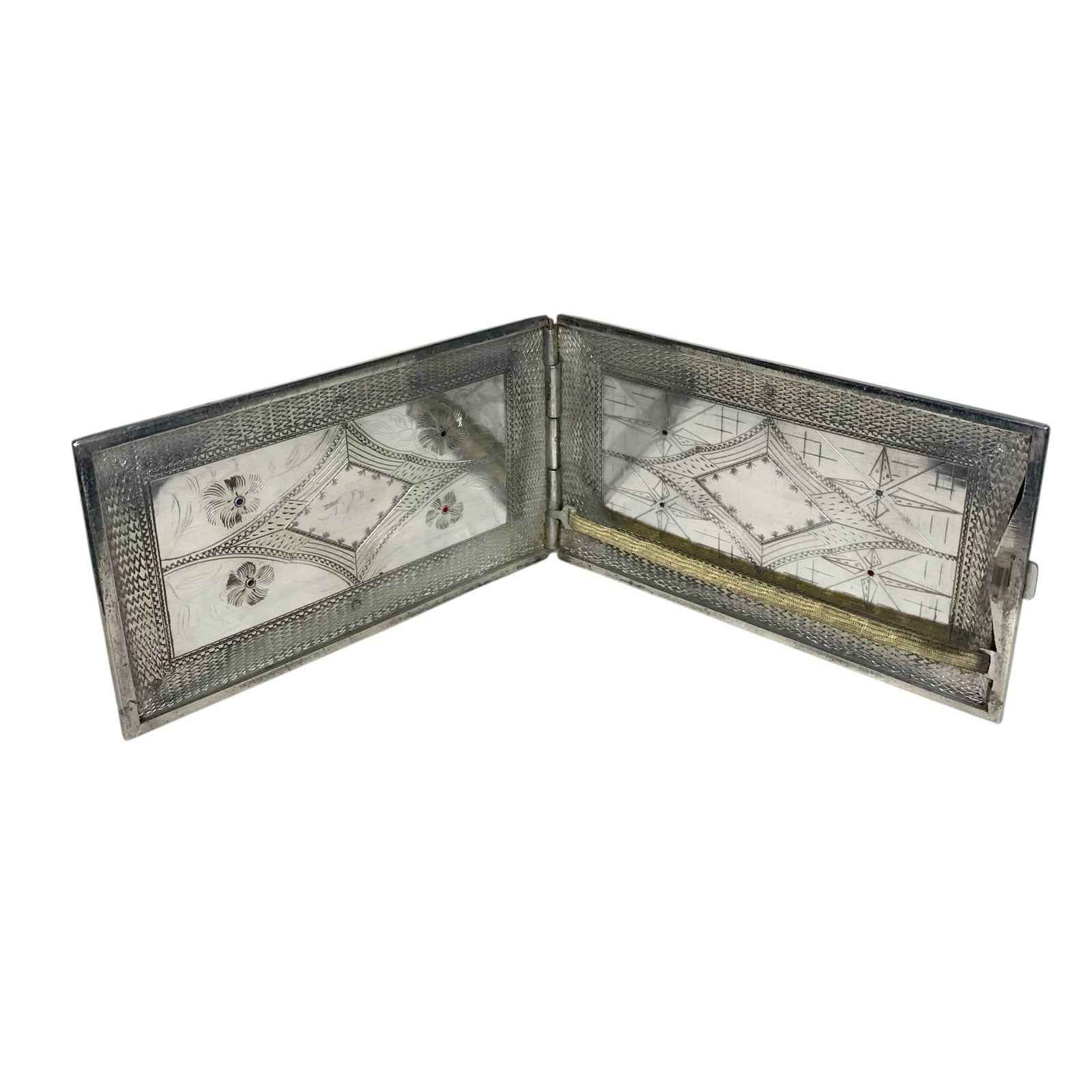 WW2 Trench Art Aluminium Cigarette Case Mosque & Ship Egypt N. Africa c.1943 –47