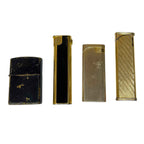 4x Vintage Mistral Lighters Job Lot Black Gold Tone Spares Repairs