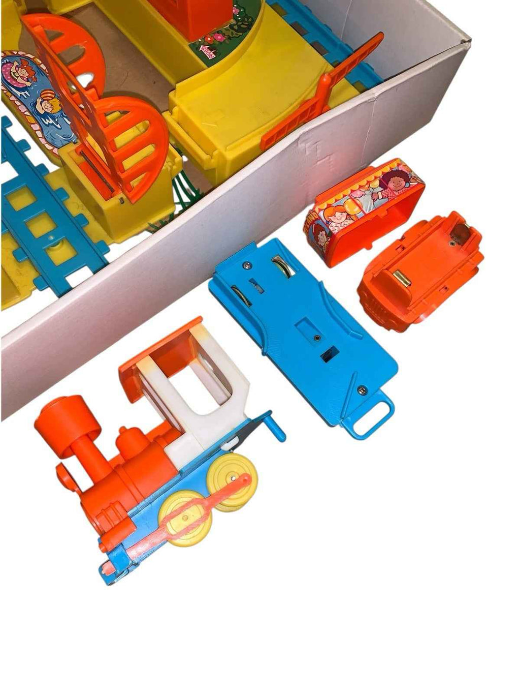 Vintage Piggy Back Choo Choo Train Set - Rare - Like Tomy Big Loader