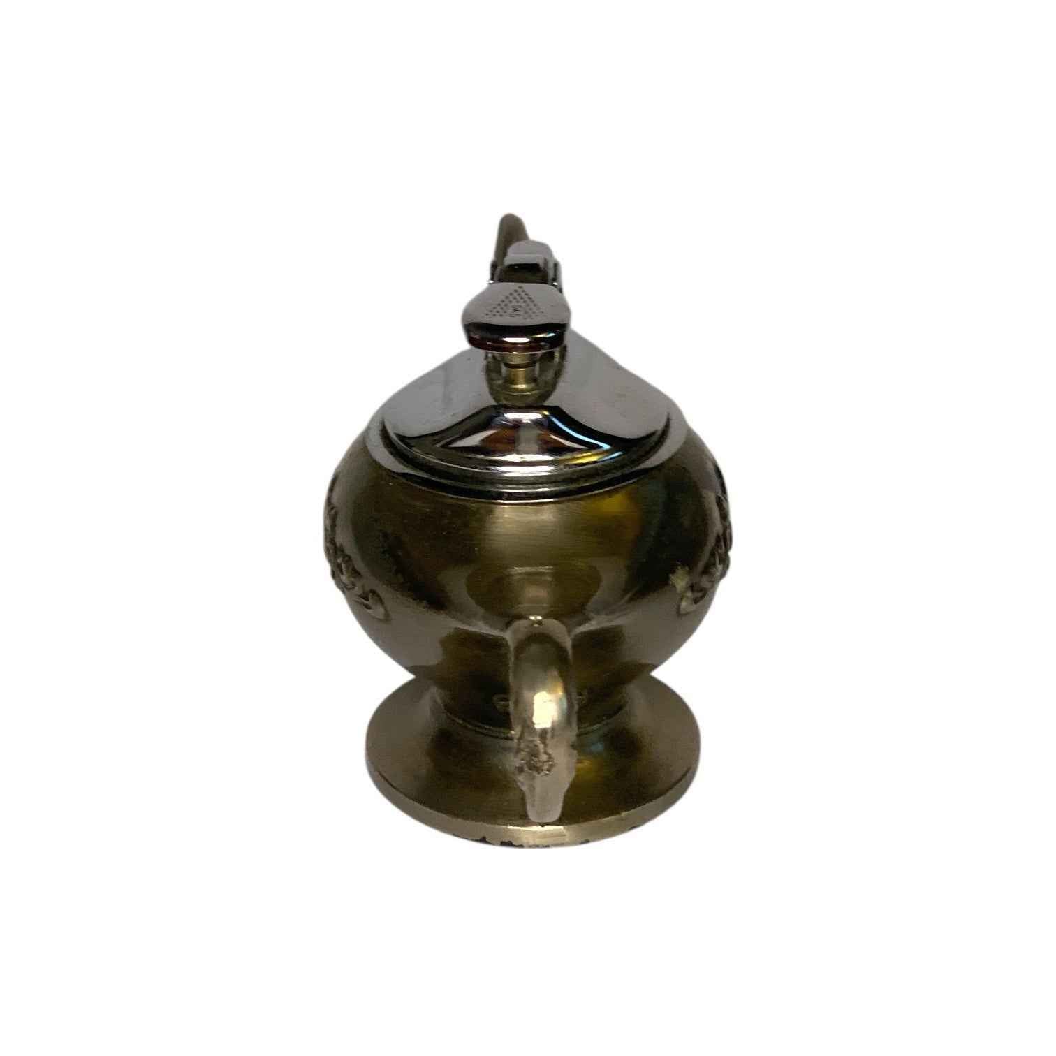 Vintage Gold Tone Brass Aladdin Genie Lamp Table Lighter Ornate Figural Japan