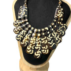 Genuine Tibetan Yak Bone Om Prayer Bead Statement Necklace