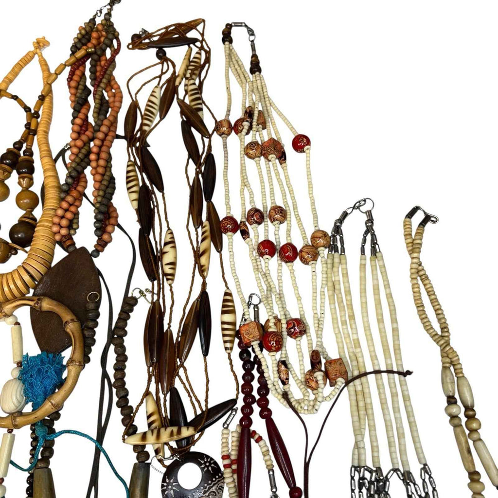 1kg Natural Ethnic Tribal Jewellery Bundle Wood Bovine Bone Mixed Lot