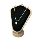 Vintage Carved Bovine Bone Necklace with Elephant Pendant & Beads