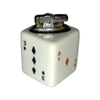 1960s Poker Playing Cards Ceramic Cube Table Lighter Mid Century Modern