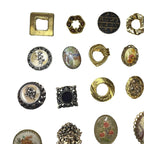 27x Vintage Hinged Scarf Clips & Rings Gold Tone