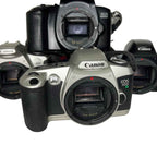 Vintage Bundle of 5 35mm SL R Cameras Canon EOS 300 500 1000F Minolta Vectis S-1