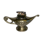 Vintage Gold Tone Brass Aladdin Genie Lamp Table Lighter Ornate Figural Japan