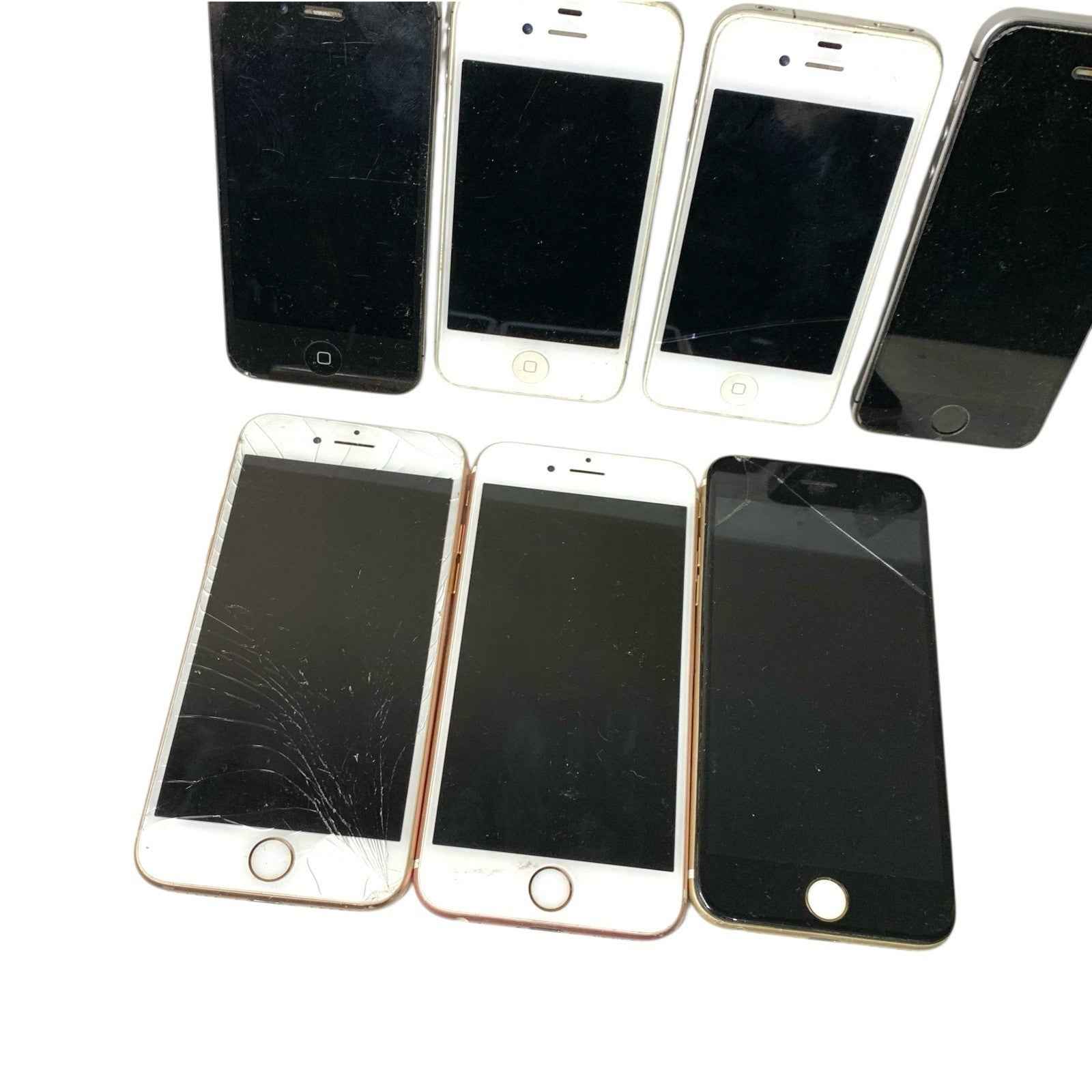 Bundle of 7x iPhones iPhone 4S SE 6S 7 For Spares Repairs Cracked Untested