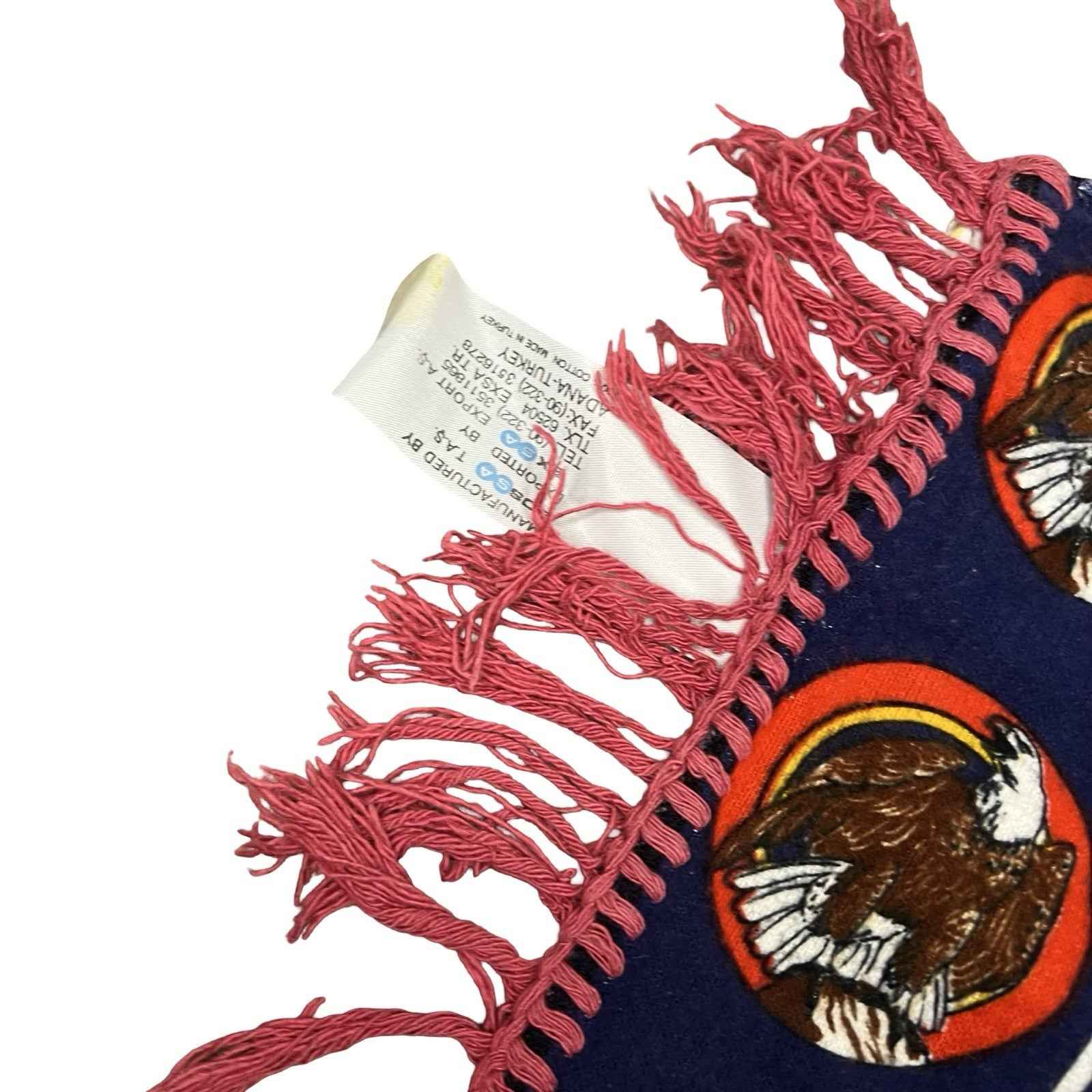 Vintage USA Bald Eagle American Flag Cotton Fabric Wall Hanging Patriotic