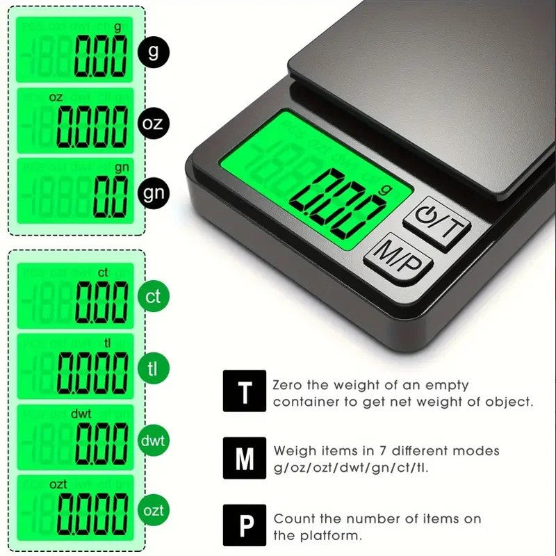 Digital Weighing Scales Jewellery Gold Mini Micro Pocket Electronic 0.1g 1000g Industrial Scales by TheVoyageBird