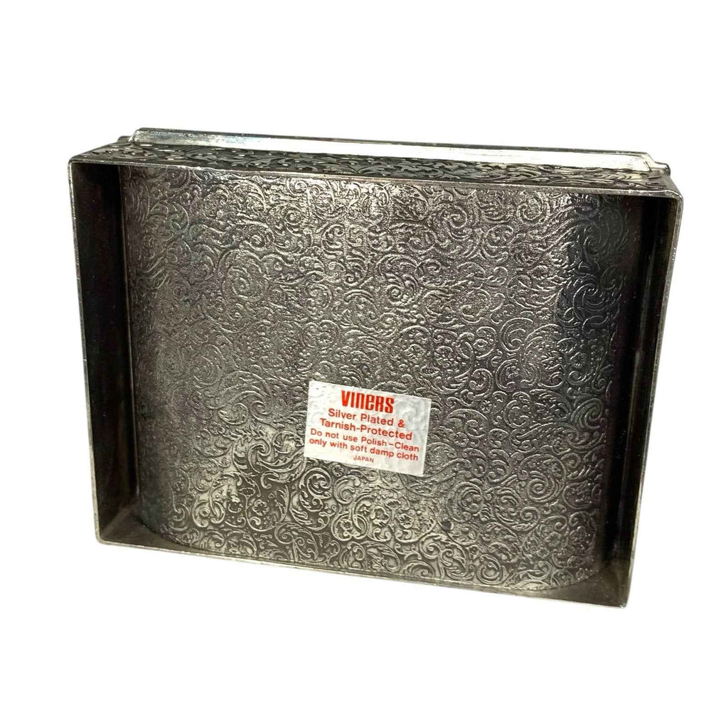 Vintage Viners Silver Plated Table Cigarette Box Made Japan Silver Plate 1960s