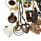 Vintage 1kg Ethnic Tribal Carved Bovine Bone African Jewellery Bundle Necklace