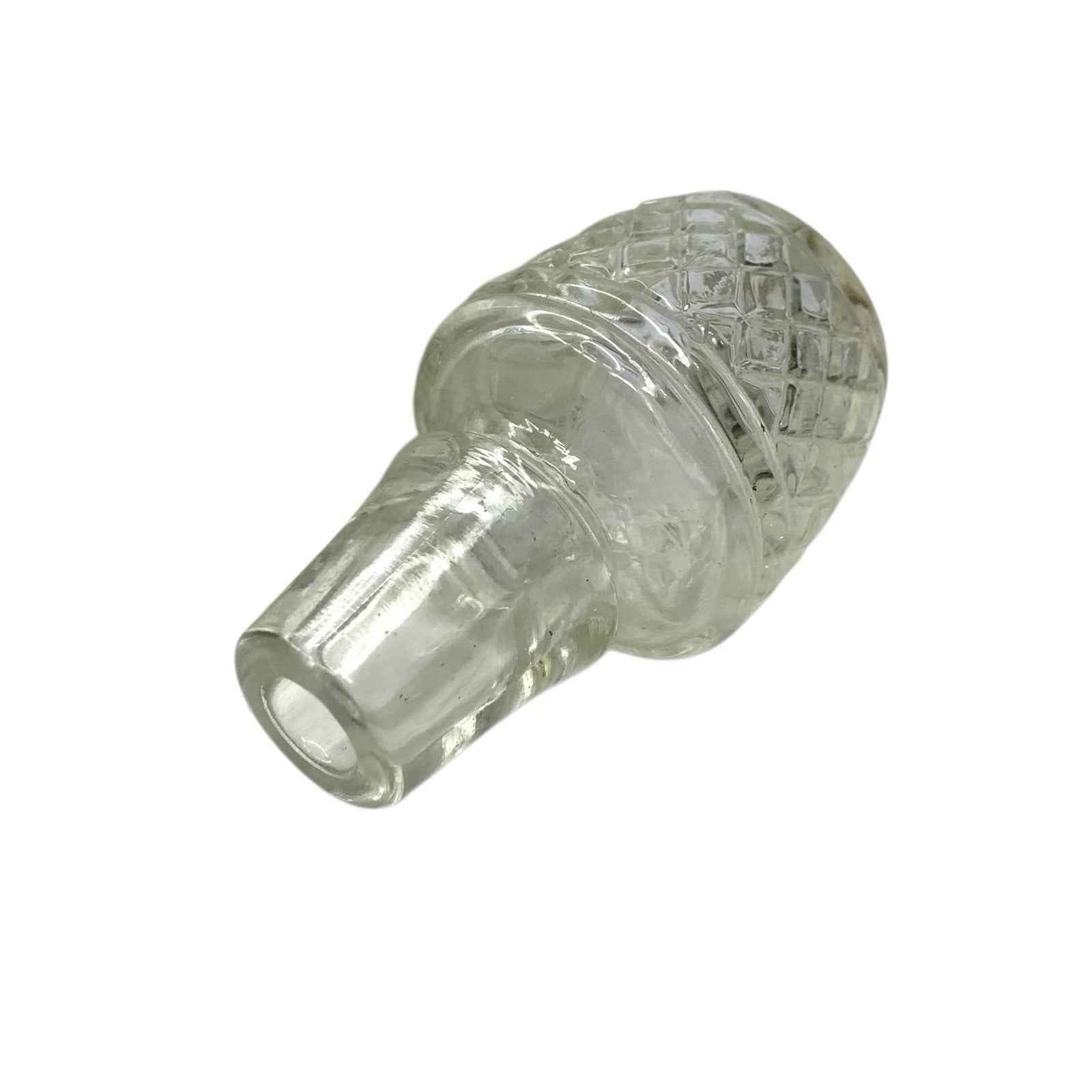 Vintage Cut Glass Decanter with Stopper Diamond Pattern 1960s
