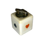 1960s Hilton Poker Playing Cards Ceramic Cube Table Lighter Mid Century Modern